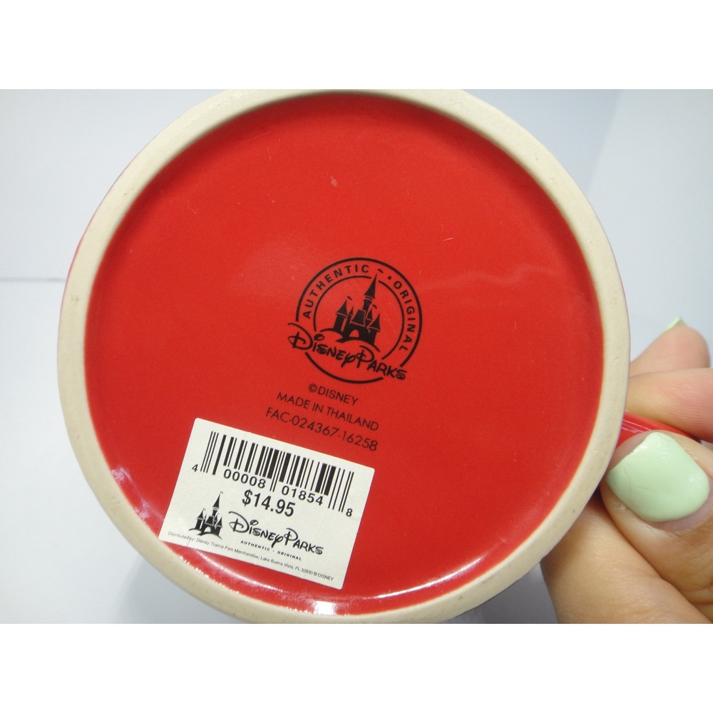 Disney Parks Minnie Mouse Black Polka Dot Ceramic Coffee Mug 3D Red Bow 4in - Picture 6 of 7